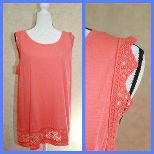 SALE! NWT - Sleeveless Lace Tee-